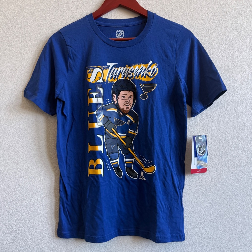 NHL St Louis Blues Vladimir Tarasenko Youth Large 14/16 Blue Graphic T-Shirt NWT